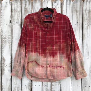 Distressed Custom bleached Flannel Shirts OOAK
